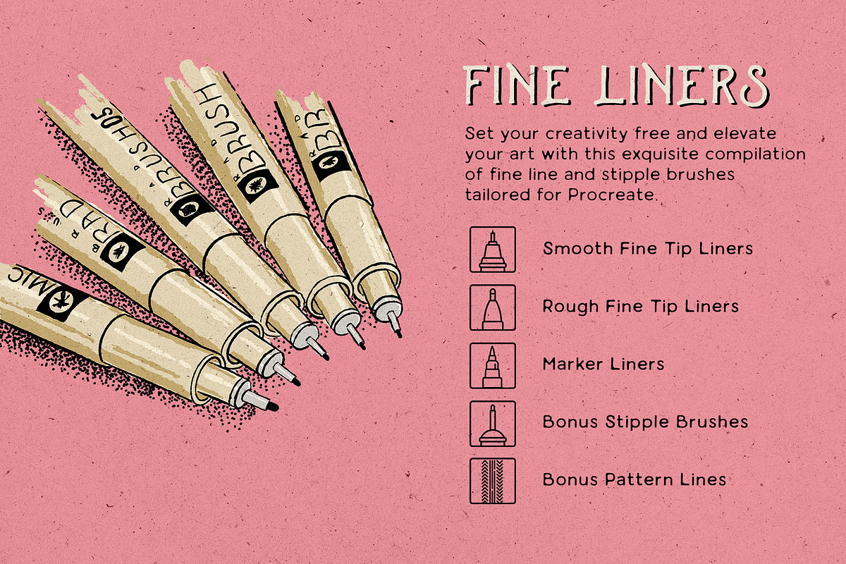 Procreate Fine Liners, a Brush Add-On by RadekBroz (Photo 3 of 10)