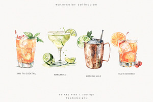 Watercolor Cocktails