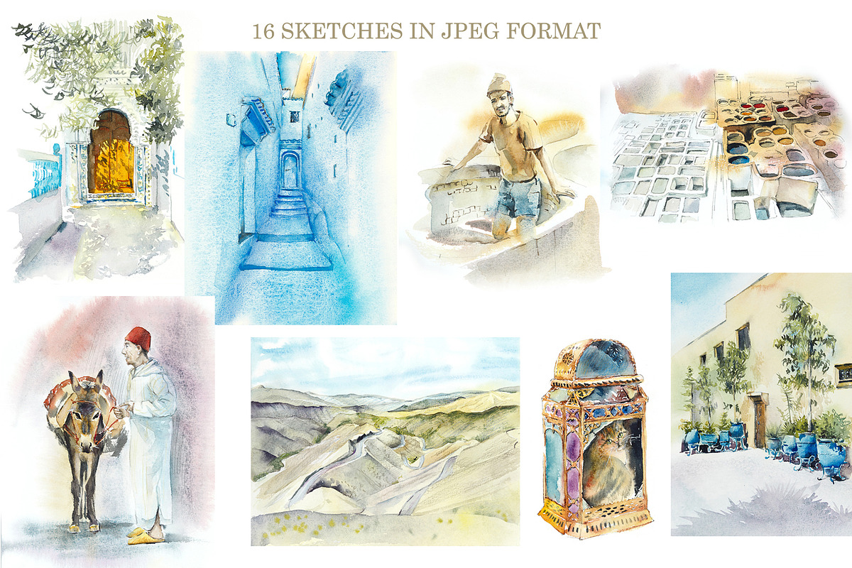 Watercolor Set Morocco 2, an Object Illustration by Budogoshch (Photo 2 of 4)