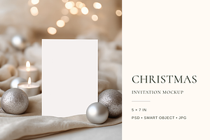 5x7 Holiday Greeting Card Mockup