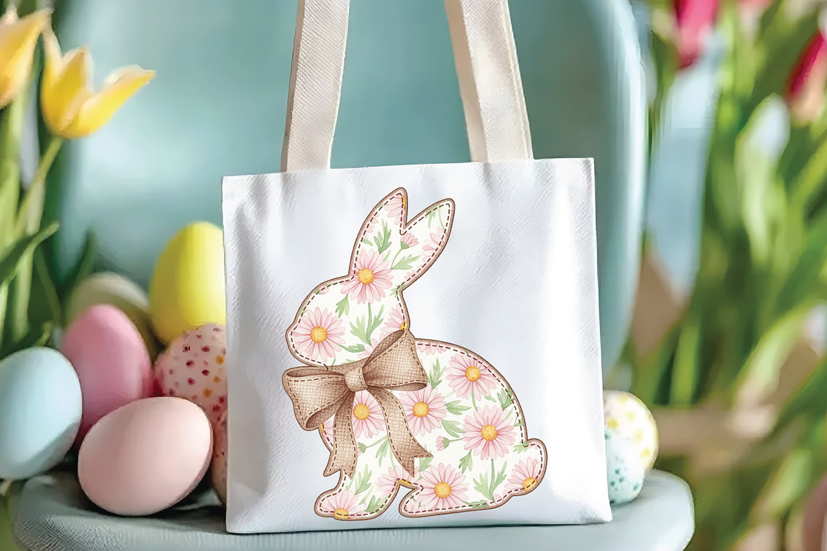 Coquette Easter Bunny Floral PNG, an Illustration by CraftArtStudio (Photo 2 of 4)