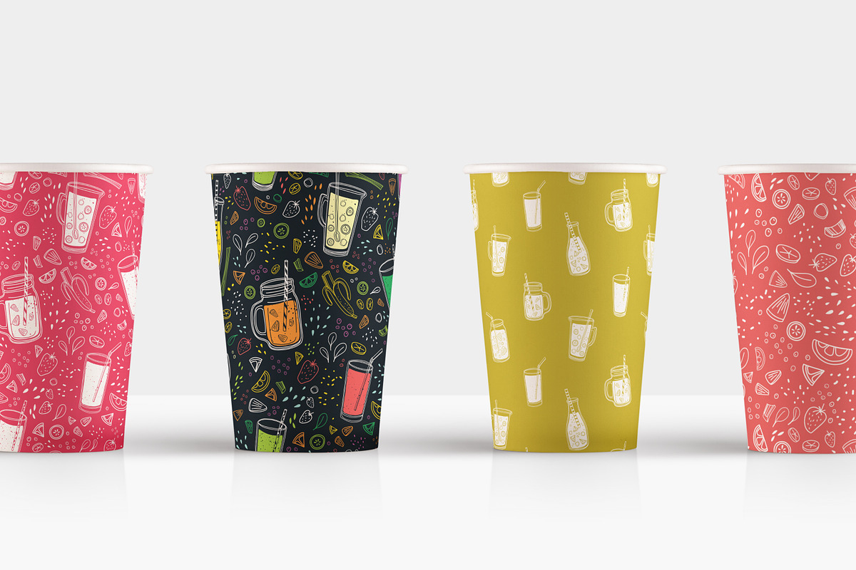 Smoothie drinks set + backgrounds, a Food Illustration by Good Studio (Photo 20 of 25)