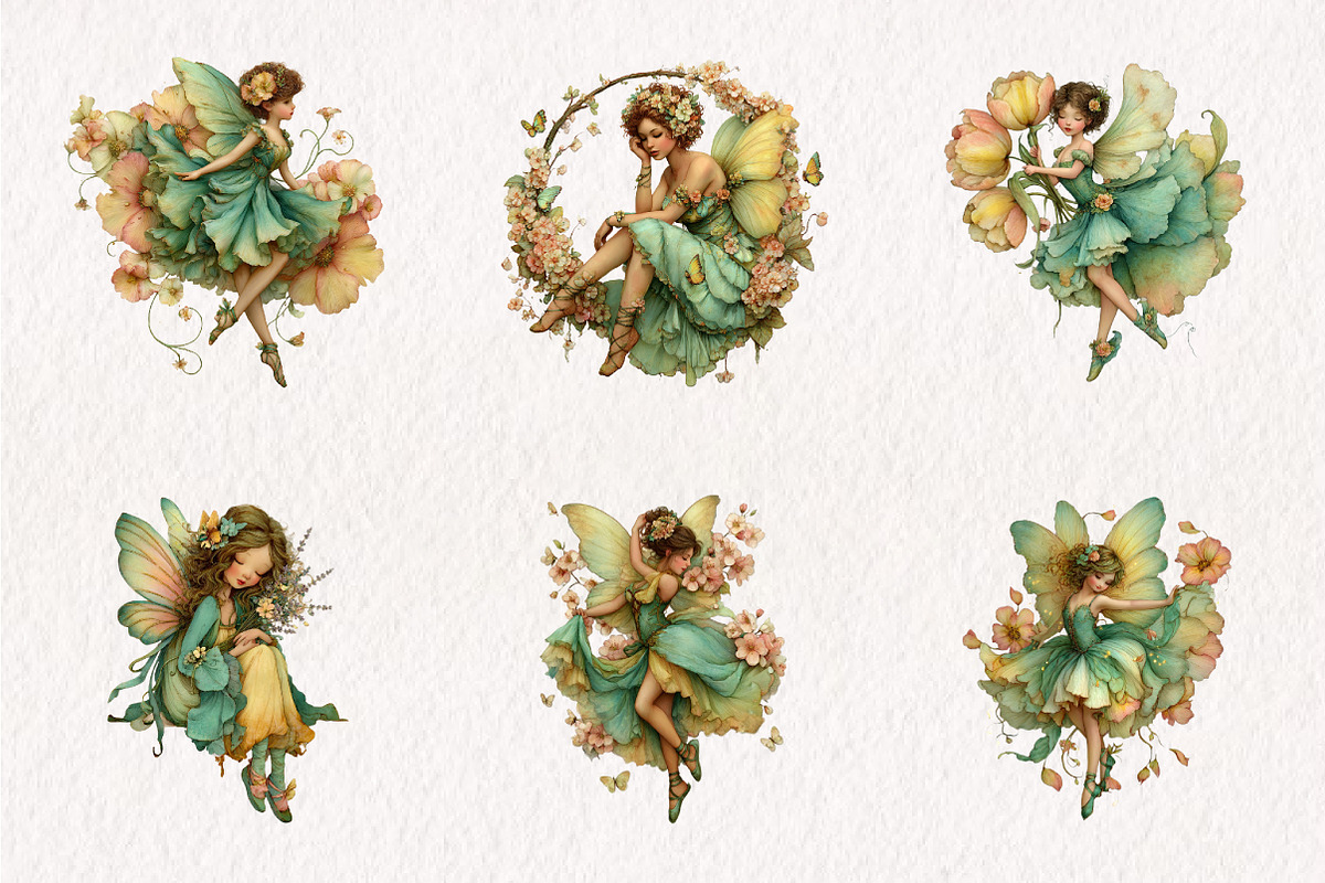 Whimsical Spring Fairy Clipart, an Illustration by CreationArt (Photo 6 of 7)