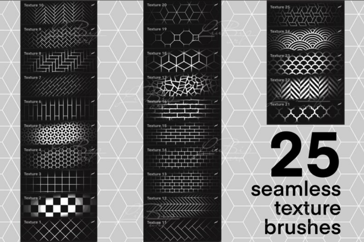 25 Procreate Texture Brushes Set, a Brush Add-On by LiuBi Art (Photo 2 of 7)