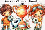 Soccer Clipart Bundle, a Seasonal Illustration by CreationArt (Thumbnail 1 of 5)