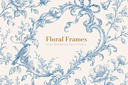 Vintage Toile de Jouy Frames Florals, an Object Graphic by Olya Creative (Thumbnail 4 of 15)