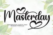 Masterday | Script Font, a Handwritten Font by Scratchones (Thumbnail 1 of 9)