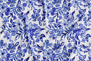 Cobalt Blue Fashion Floral Print, a Pattern Graphic by SirenaArt (Thumbnail 4 of 17)