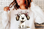 Whimsical Dogs Floral Clipart, an Illustration by SinaCreation (Thumbnail 8 of 11)