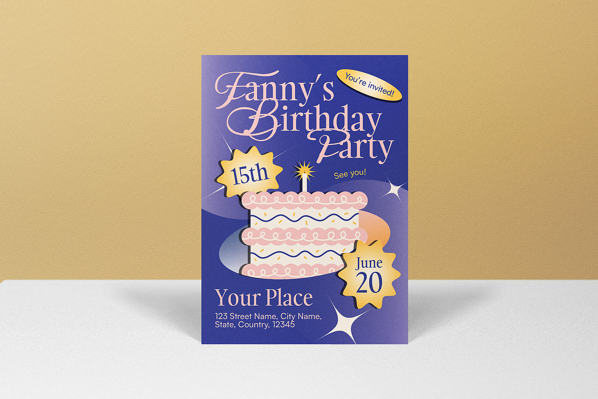 Modern Teen Birthday Invitation, an Invitation Template by graphicook (Photo 2 of 3)