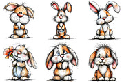Watercolor Easter Bunny Clipart Bund, a Texture Illustration by DreamPrint404 (Thumbnail 6 of 6)