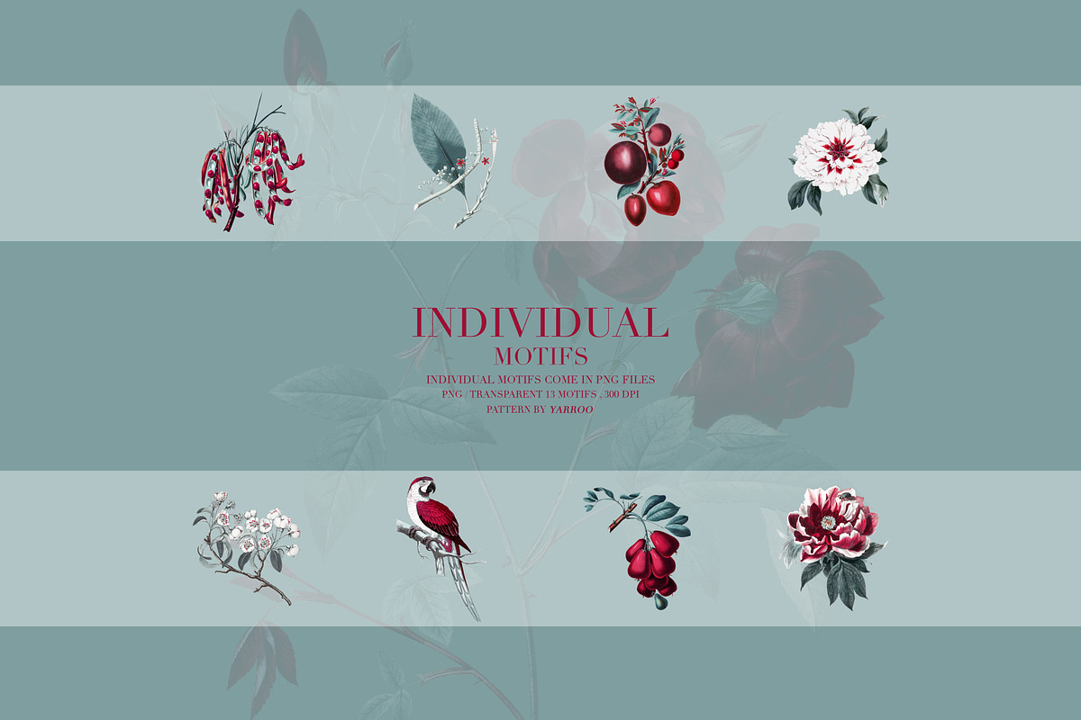 Crimson Aviary - Seamless Pattern, a Pattern Graphic by YARROO (Photo 10 of 10)