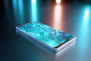 Futuristic Smartphone with Digital Circuit Design, a Technology Photo by AlyaAnd