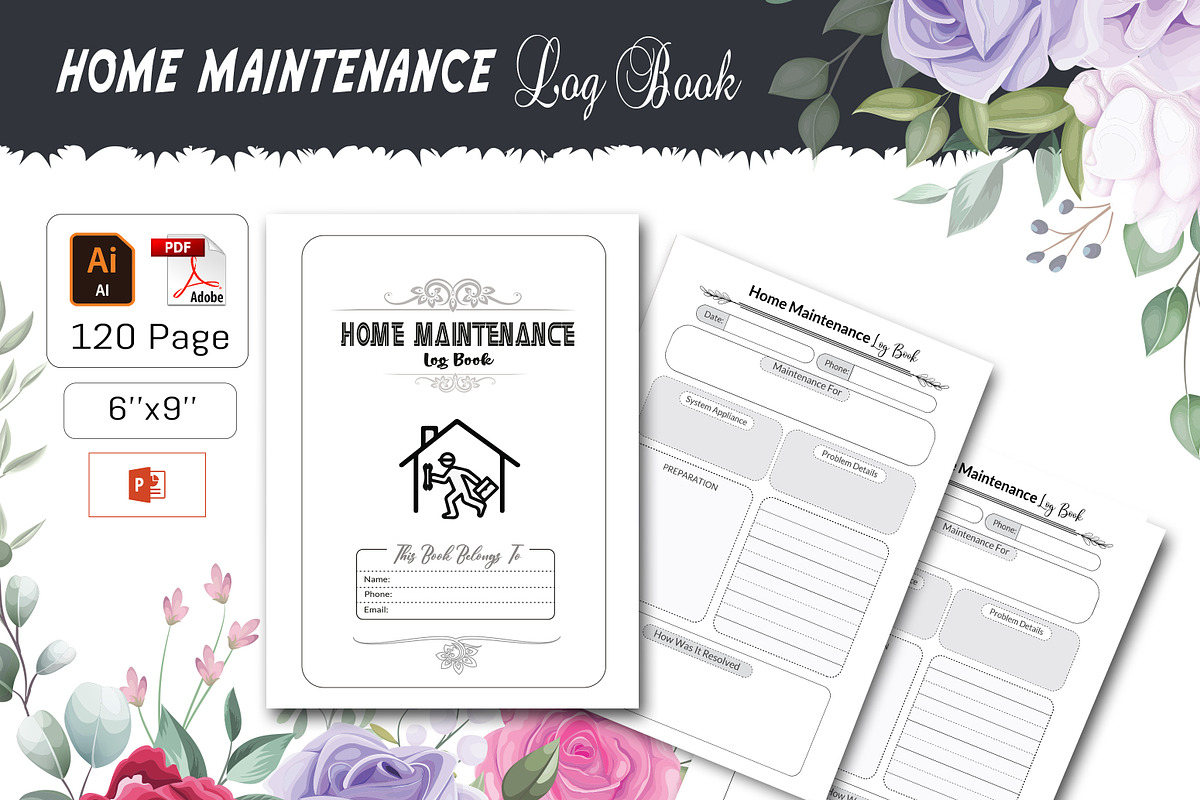 Home Maintenance Log, a Stationery Template by design_hut (Photo 1 of 3)