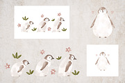 Cute penguins clipart and 3 patterns, an Animal Illustration by Leksart (Thumbnail 8 of 12)