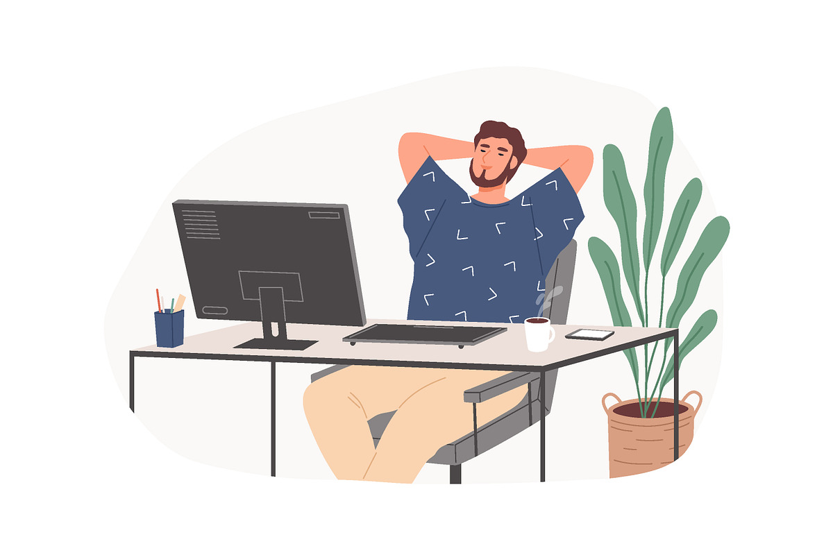 Remote and freelance relaxed work, a Person Illustration by Good Studio (Photo 7 of 10)