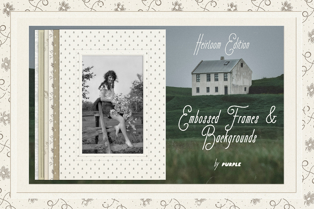 Heirloom Embossed Frames Backgrounds, a Texture Graphic by Purple (Photo 1 of 15)