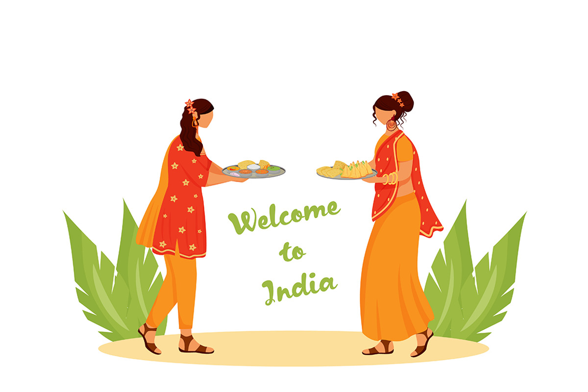 Indian cuisine cartoon illustrations, a Food Illustration by IMG visuals characters (Photo 15 of 28)