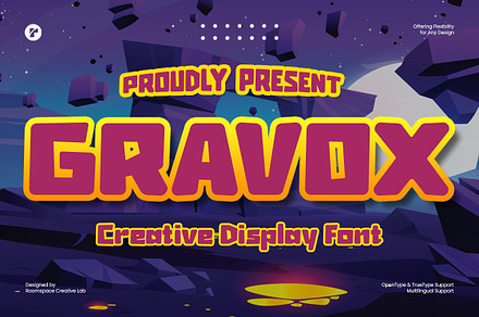 Gravox Space Modern Futuristic Game, a Sans Serif Font by roomspace