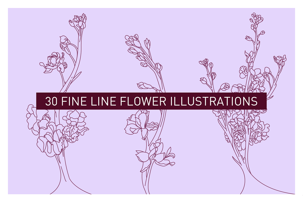 30 FineLine Flowers, an Illustration by Inkwell Supply Co (Photo 14 of 15)