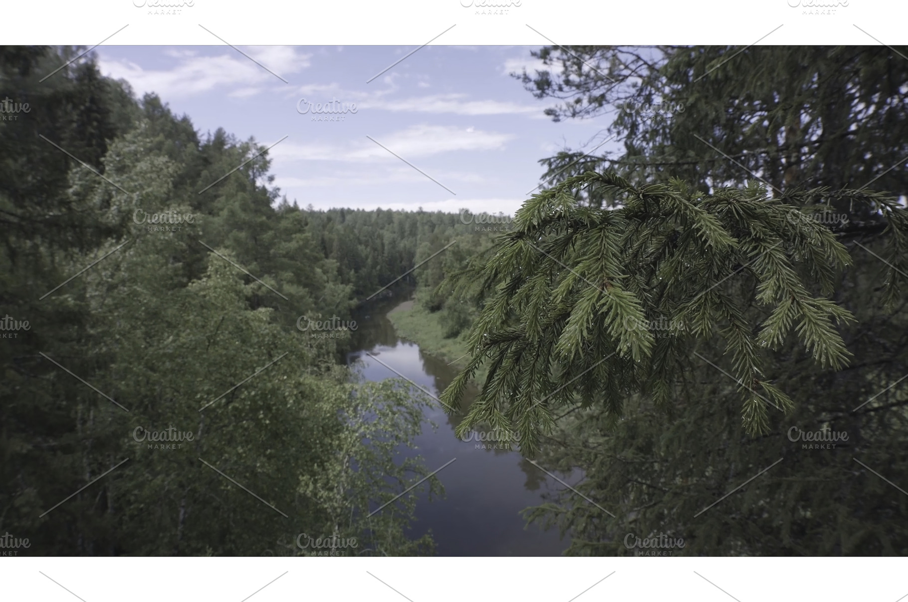Aerial view of the beautiful river, a Nature Photo by Media Whale Stock