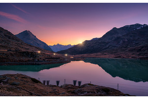 Mountain peaks mirrored in a, a Nature Photo by den-belitsky