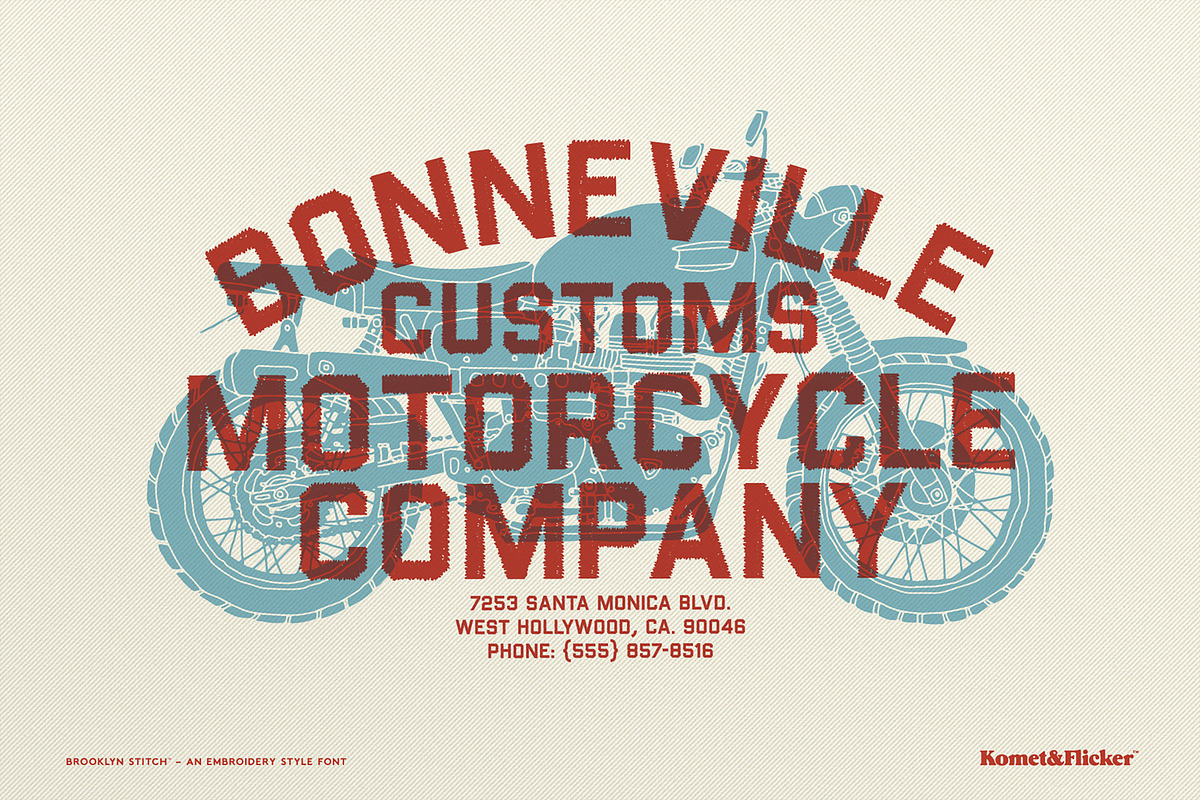Brooklyn Stitch - An Embroidery Font, a Sans Serif Font by Komet & Flicker (Photo 10 of 15)