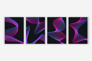 Neon lines abstract flyers, a Flyer Template by Tati_Kli