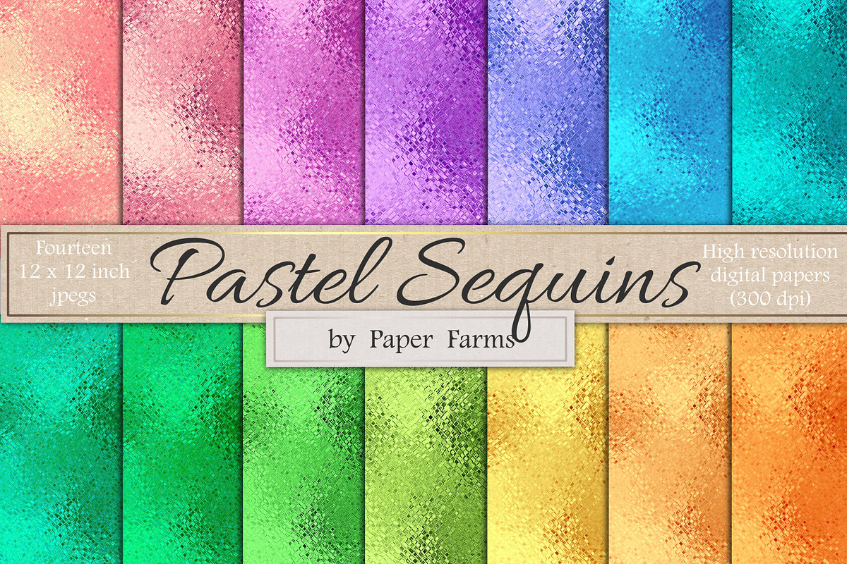 Pastel sequins backgrounds, a Texture Graphic by Paper Farms (Photo 1 of 2)
