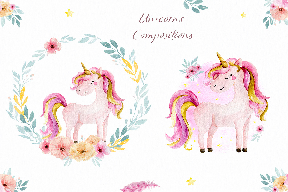 Watercolor Unicorn collection., a Graphic by Irene_Boiko_ART (Photo 4 of 11)