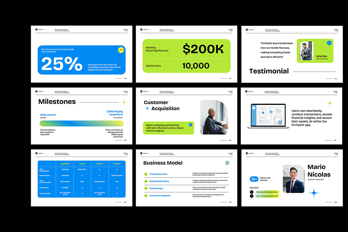Fintech Pitch Deck Keynote, a Presentation Template by Neermana (Photo 2 of 4)
