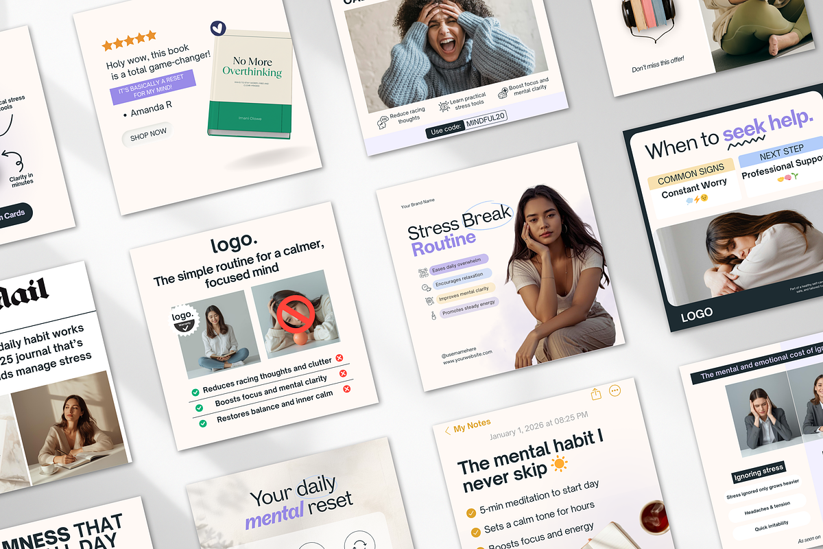 30 Mental Health Static Ad Templates Meta preview 3