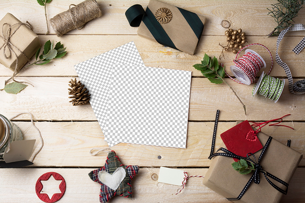 Xmas-Holiday invitation PSD mockup, a Print Template by JAY MID IMAGE (Photo 3 of 3)