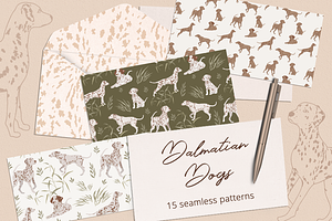 Dalmatian Dogs Seamless Patterns