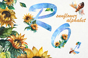 Floral font. Sunflower, a Sans Serif Font by ElliaArt (Thumbnail 1 of 8)