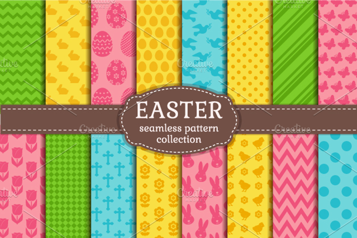 Easter seamless patterns set, a Pattern Graphic by JuliaMalinovskaya