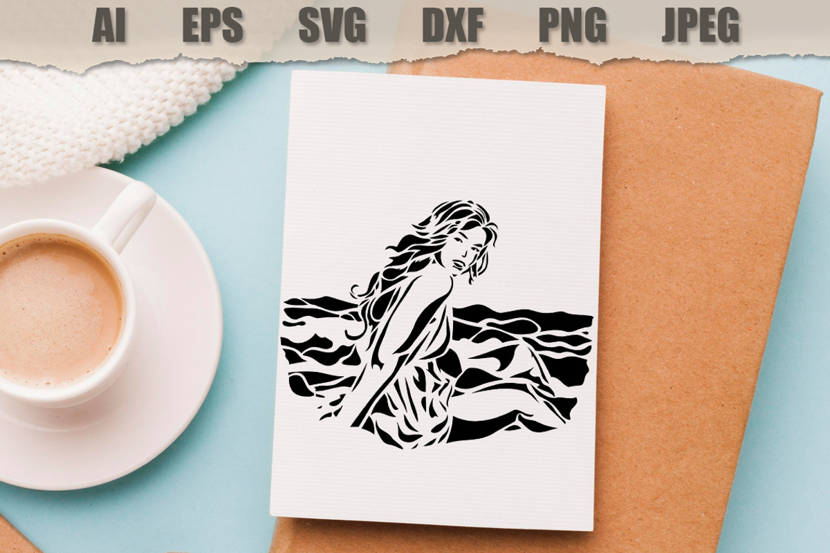 Stencil Woman on the beach, a Person Illustration by MARYCRAFTIRIA (Photo 3 of 3)