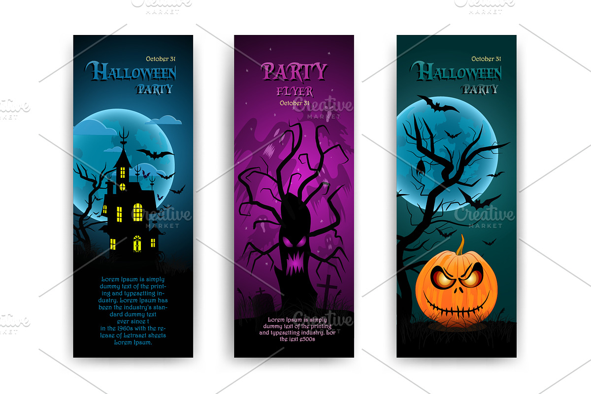 3 Halloween flyers., an Illustration by KENO Mascots (Photo 2 of 4)