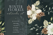 WINTER FLORALS watercolor set, a Decorative Illustration by Yuliia Lashevska (Thumbnail 1 of 10)