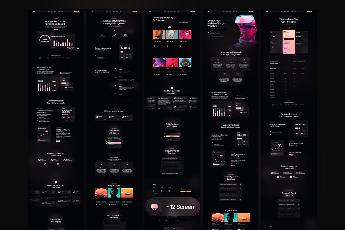 Hurix SaaS Website Template, an UI Kit Template by DjectStudio (Photo 3 of 6)