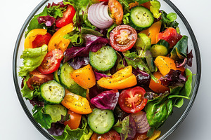 Fresh vibrant vegetable salad in a g, a Food & Drink Photo by Pixeness Studio