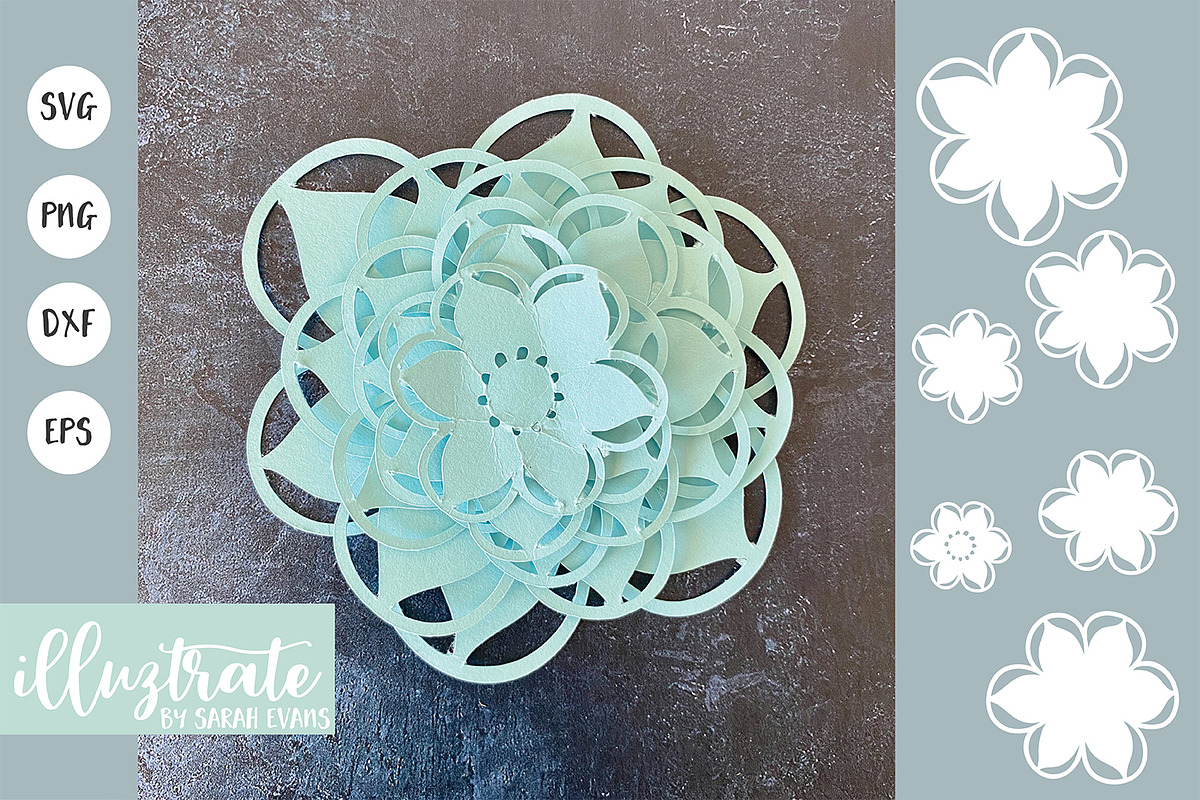 Paper Cutting Flowers SVG Bundle, an Illustration by illuztrate (Photo 10 of 11)