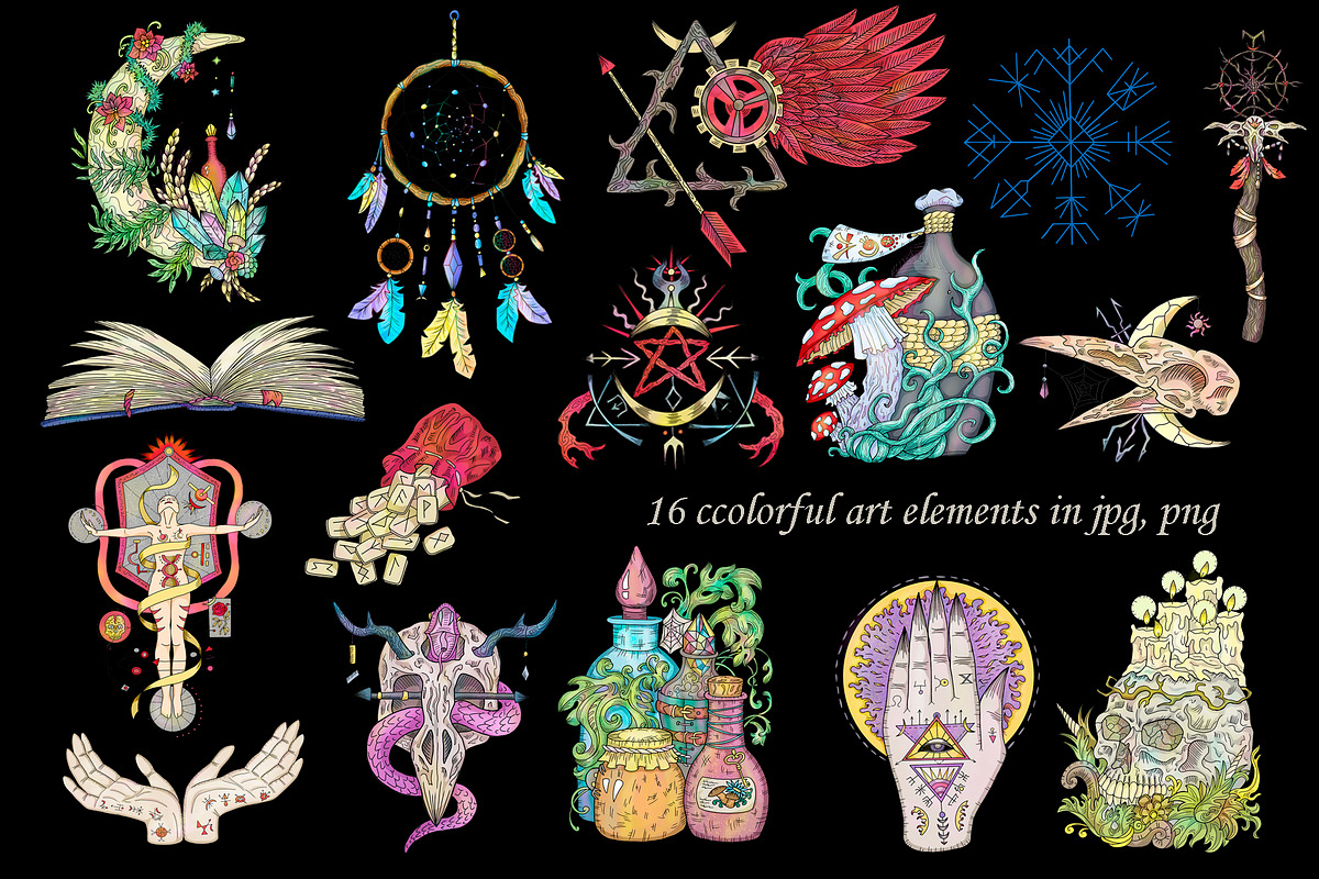 Halloween Mystic Illustrations, an Illustration by Samiramay (Photo 3 of 6)