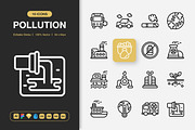 Pollution Icons, an Outline Icon by Spacepixel Creative (Thumbnail 1 of 2)