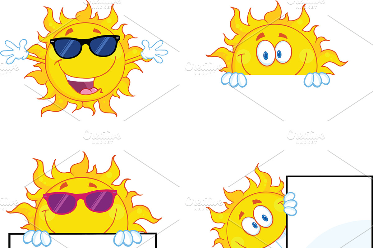Sun Characters Collection - 2, an Illustration by HitToon