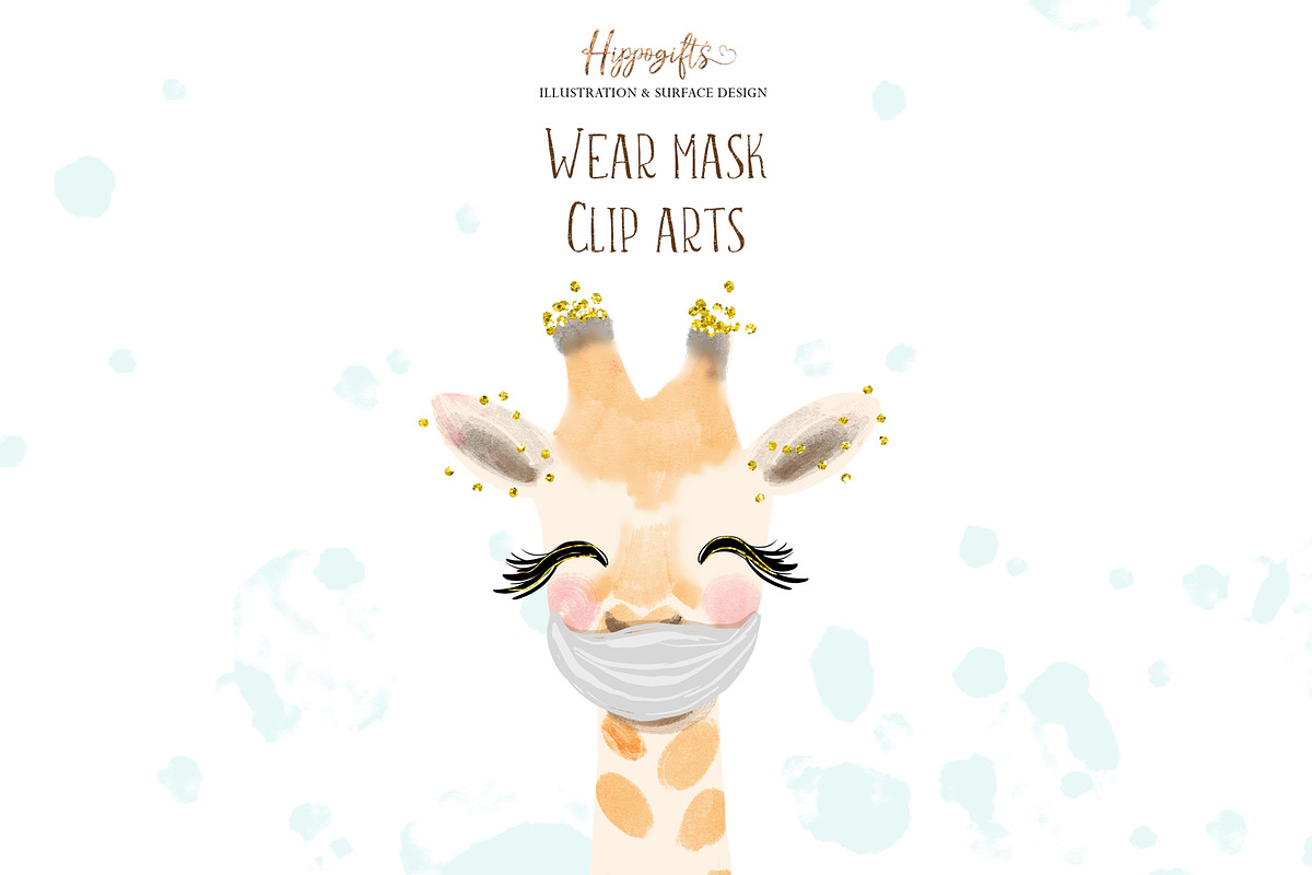 Animals wear mask cliparts, an Animal Illustration by TheHappyGiftArt (Photo 5 of 6)