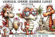 Whimsical Summer Seahorse Clipart, an Illustration by OK Design (Thumbnail 1 of 6)