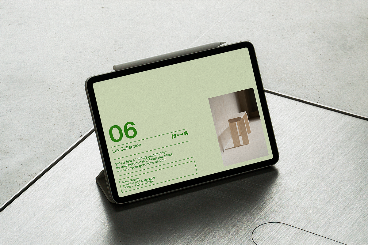 Industrial iPad Pro Mockup LUX-06, an iPad Mockup by New—Renew (Photo 1 of 2)