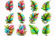 Watercolor Tropical Leaves, Summer, an Illustration by DreamArtGraphic (Thumbnail 3 of 8)