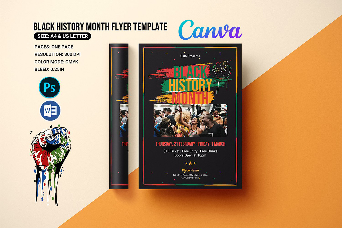 Black History Month Flyer, a Flyer Template by Template Shop (Photo 1 of 4)